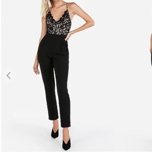 Express Lace Bodice Black Jumpsuit Size S Petite